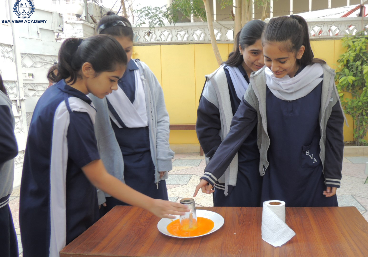 Students testing a hands-on science activity