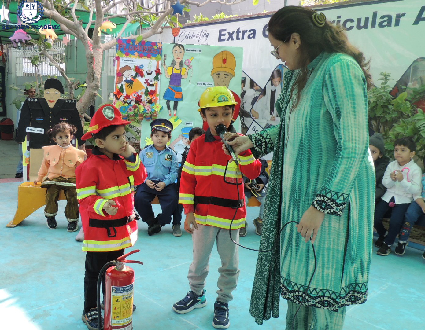 Early Years students in costume during a campus activity